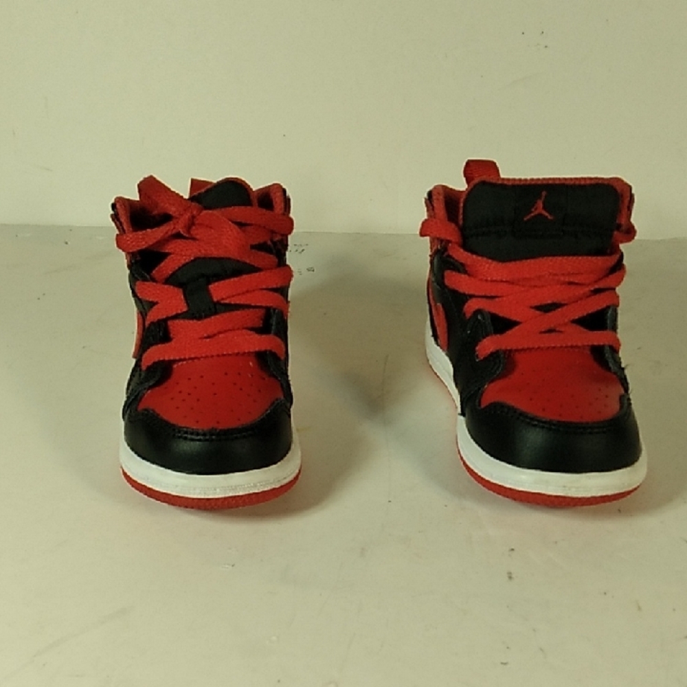 Nike, Kids Red and Black High-Top Size  4c Sneakers.